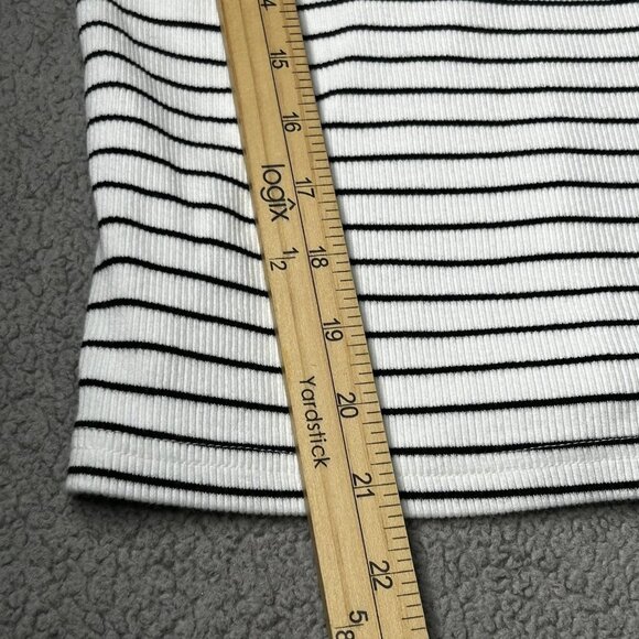 Pact Shirt Womens Small White Black Stripe Henley Ribbed Organic Cotton Top - Picture 11 of 11